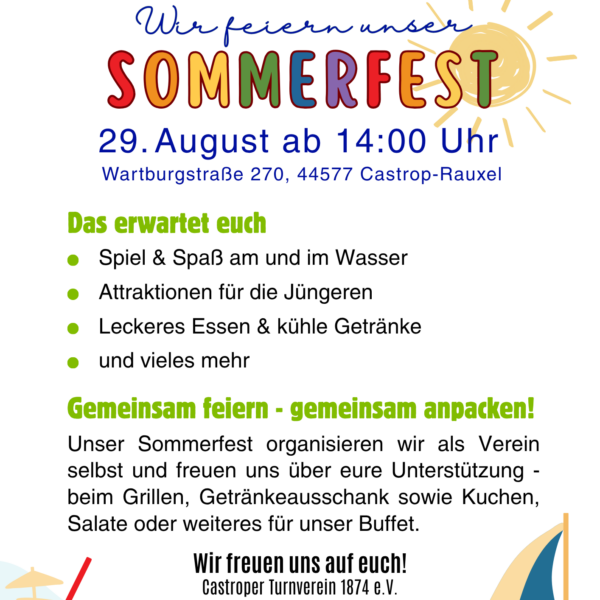 29. August: Einladung zum Sommerfest des CTV