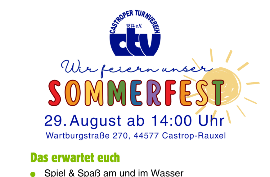 29. August: Einladung zum Sommerfest des CTV